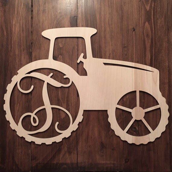 Farm Hanger Tractor Door Hanger Tractor Nursery Wall Hanger Tractor Decor Farm Nursery Unfinished Wood Tractor Monogram Hanger