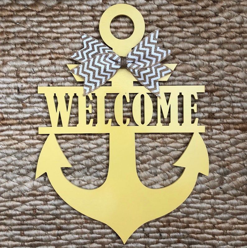 Anchor Door Hanger Last Name Sign Nautical Door Hanger Etsy