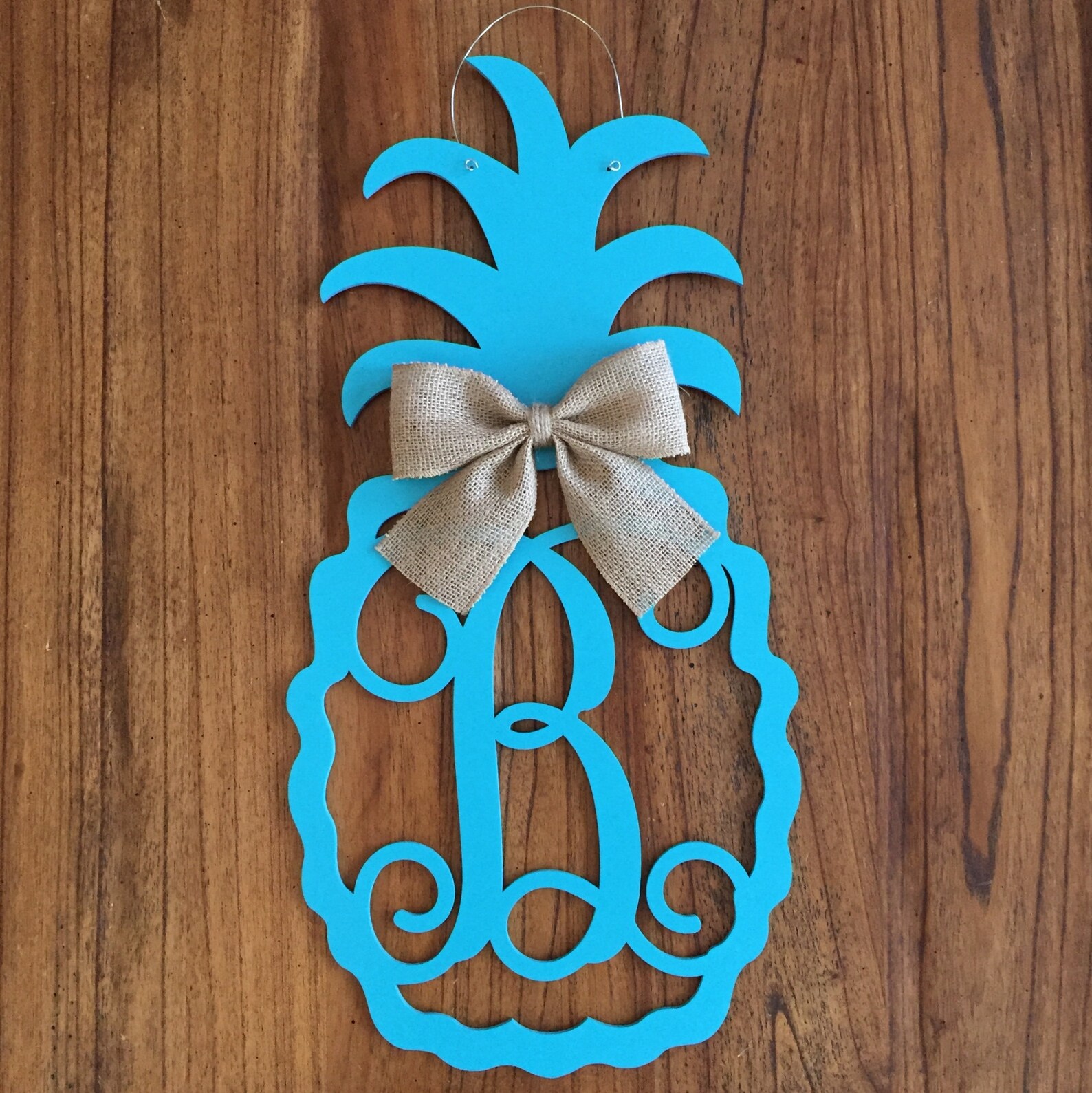 Monogram Pineapple Door Hanger Summer Door Hanger Etsy