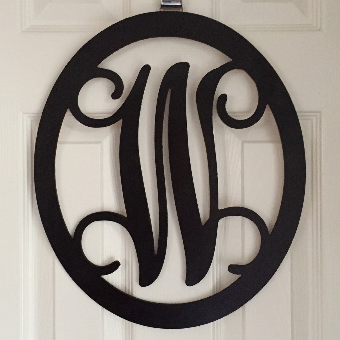 Oval Monogram Door Hanger Spring Door Hanger Wood Oval Etsy