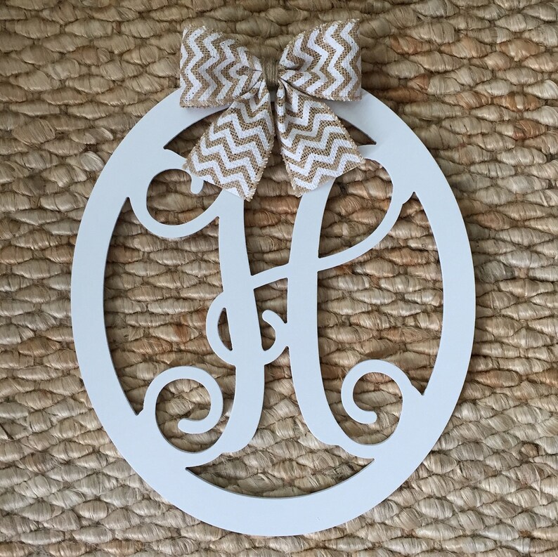 Oval Monogram Door Hanger Spring Door Hanger Wood Oval Etsy