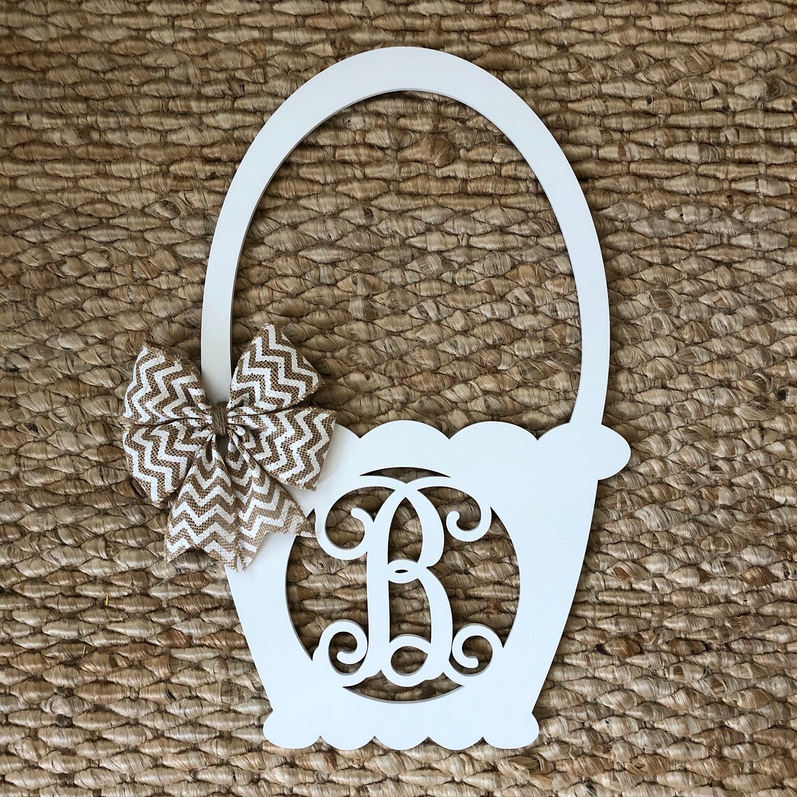 Monogram Easter Basket Door Hanger Spring Door Hanger Etsy
