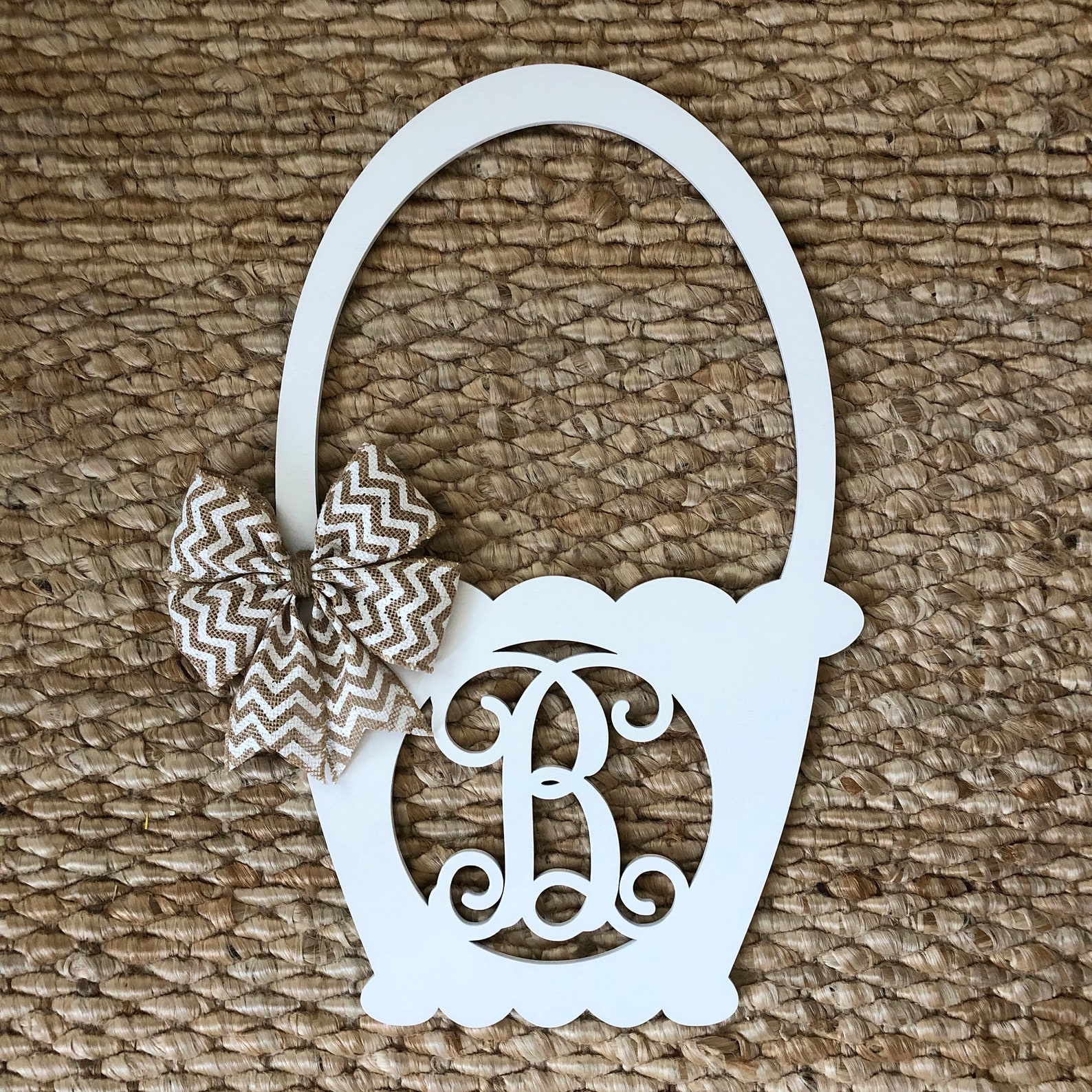 Monogram Easter Basket Door Hanger Spring Door Hanger Etsy
