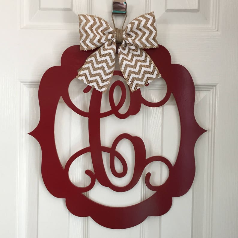 Monogram Door Hanger Spring Door Hangers Wood Scoll Door Etsy