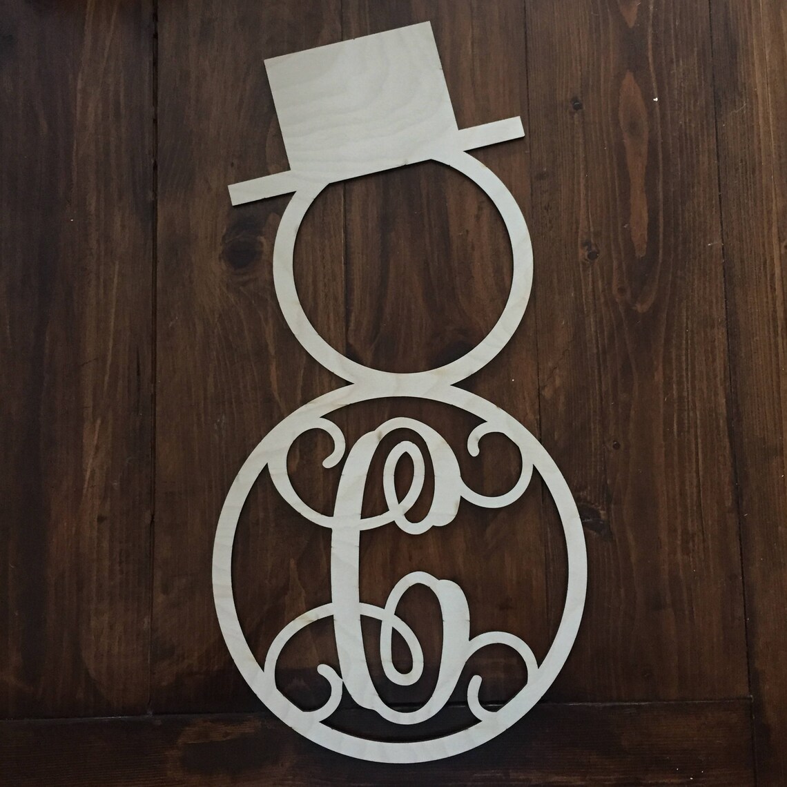 Monogram Snowman Door Hanger Winter Door Hanger Snowman Etsy