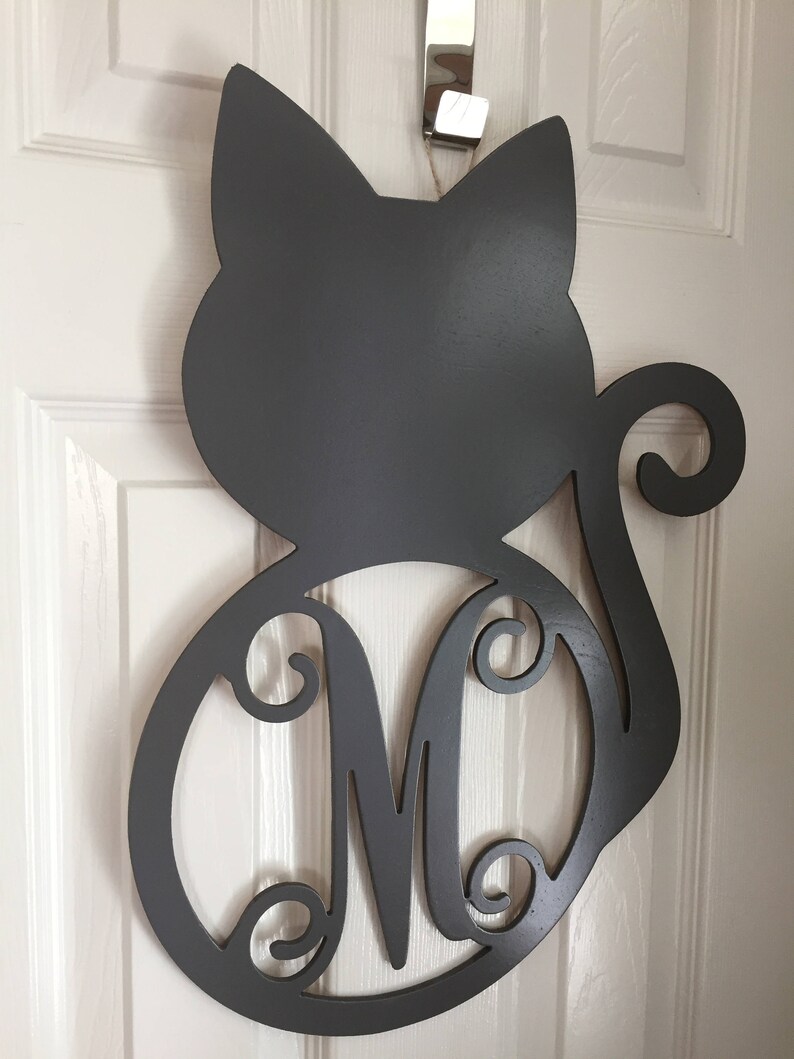 Monogram Cat Wall Hanger Kitty Cat Wall Hanger Kitty Cat Etsy