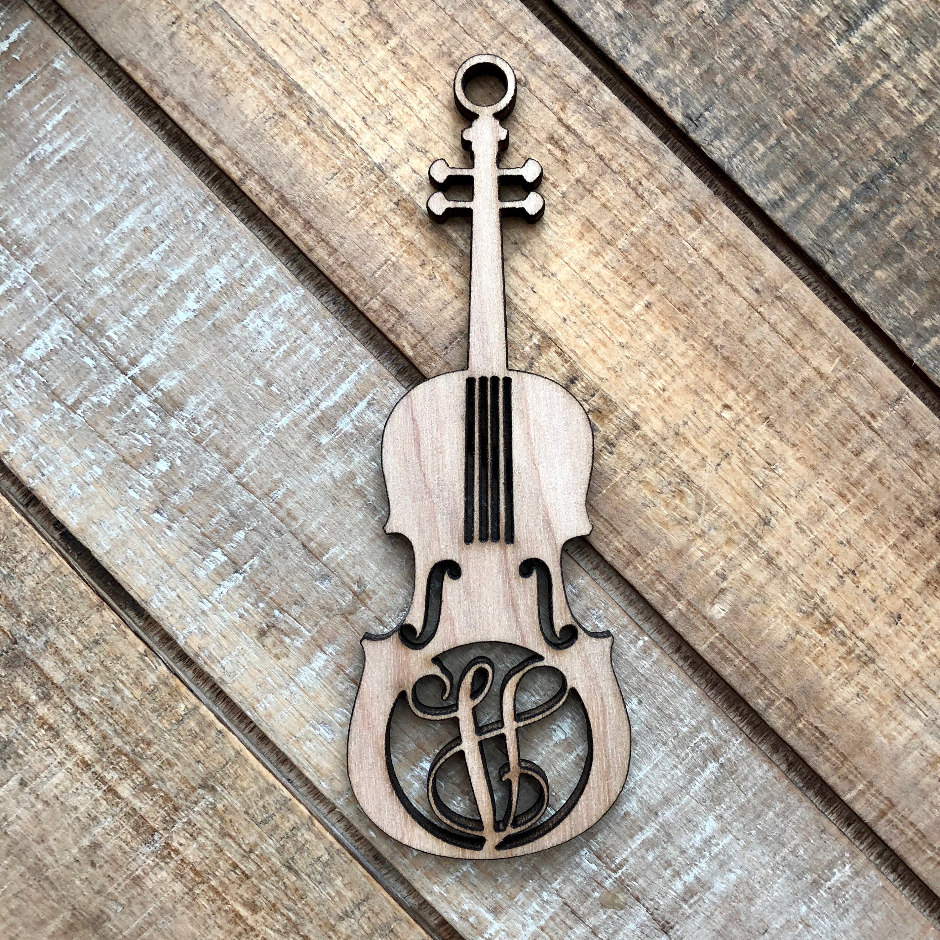 Monogram Violin Christmas Ornament Violin Ornament Gift Etsy