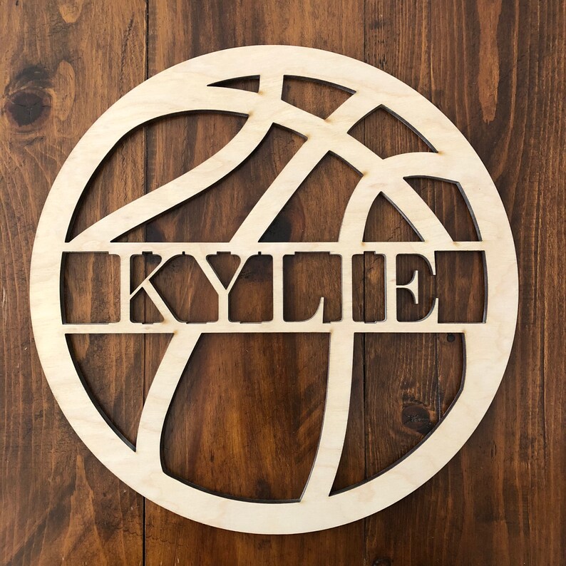 Unfinished Basketball Wall Hanger Personalized Kid's Etsy