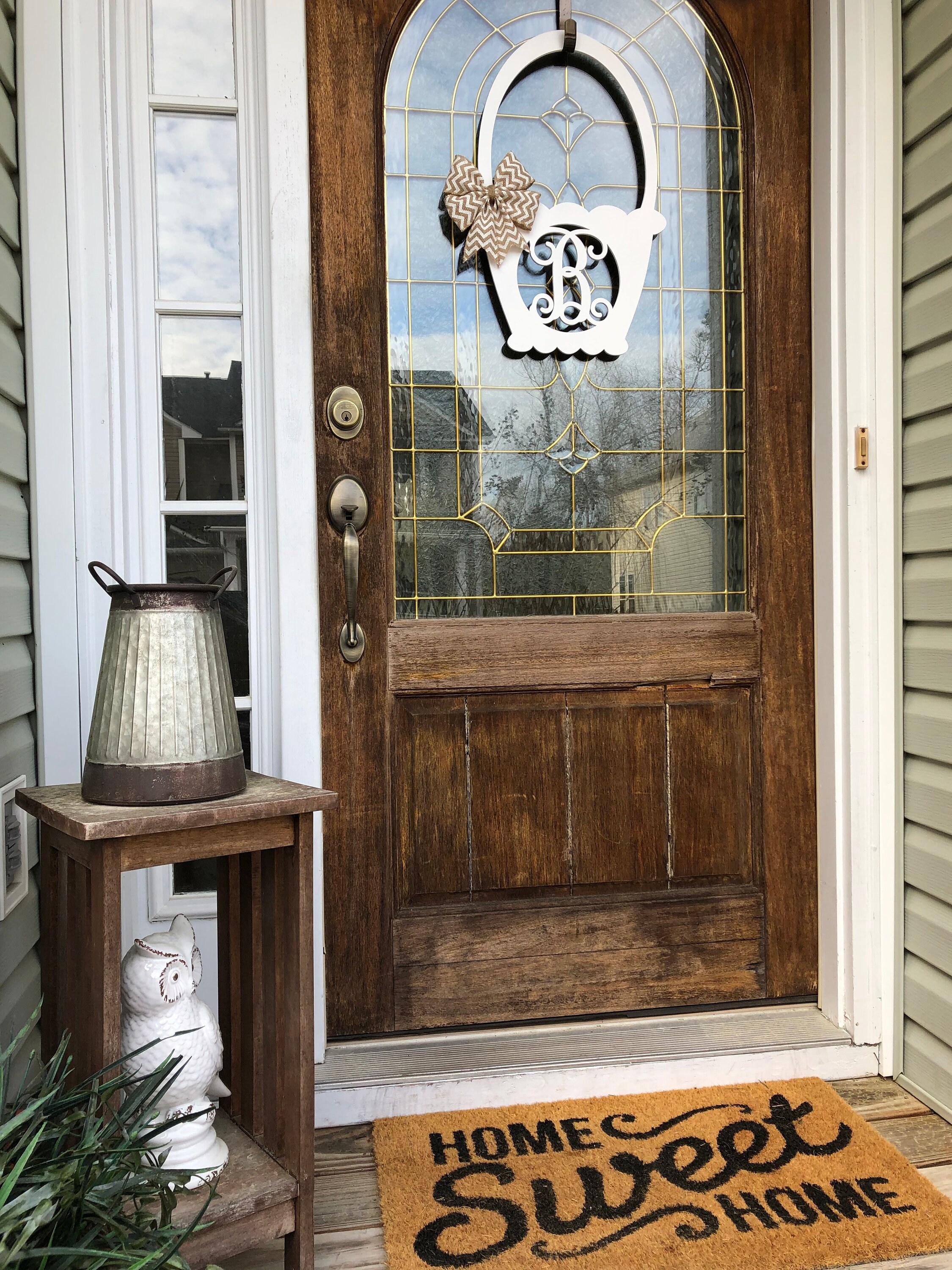 Monogram Easter Basket Door Hanger Spring Door Hanger Etsy