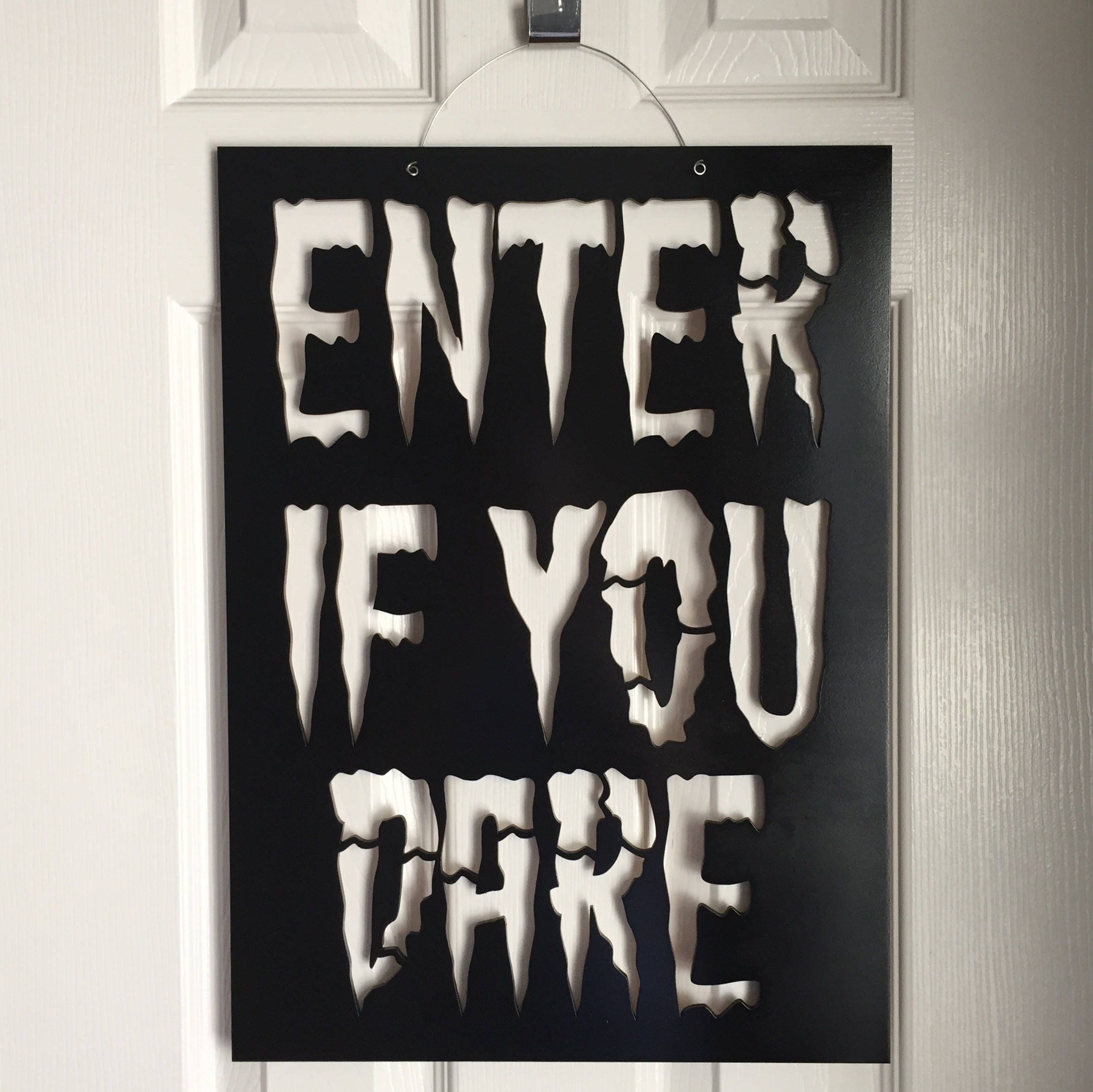 Enter If You Dare Door Hanger Halloween Door Sign | Etsy