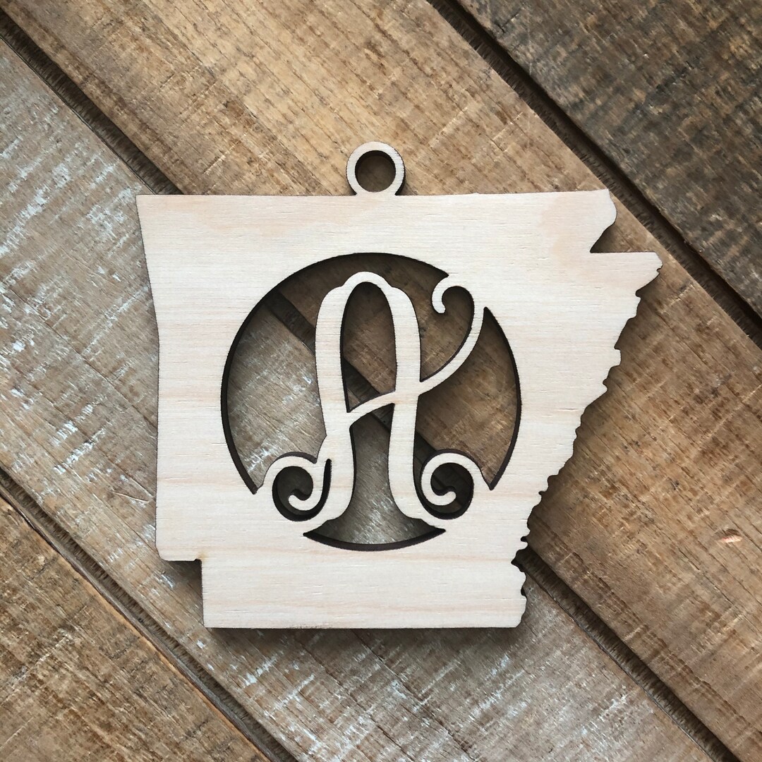 Arkansas State Christmas Ornament Monogram AR Ornament Etsy