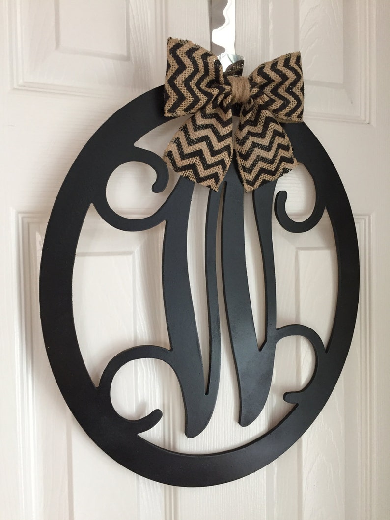 Oval Monogram Door Hanger Spring Door Hanger Wood Oval Etsy