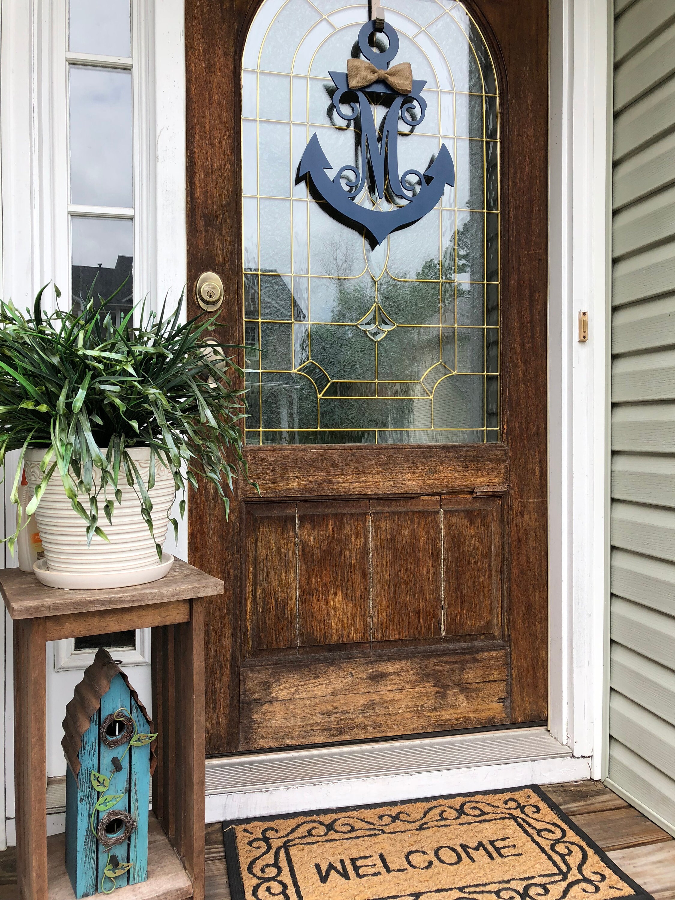 Unfinished Wood Anchor Monogram Hanger Nautical Wall Hanger Etsy