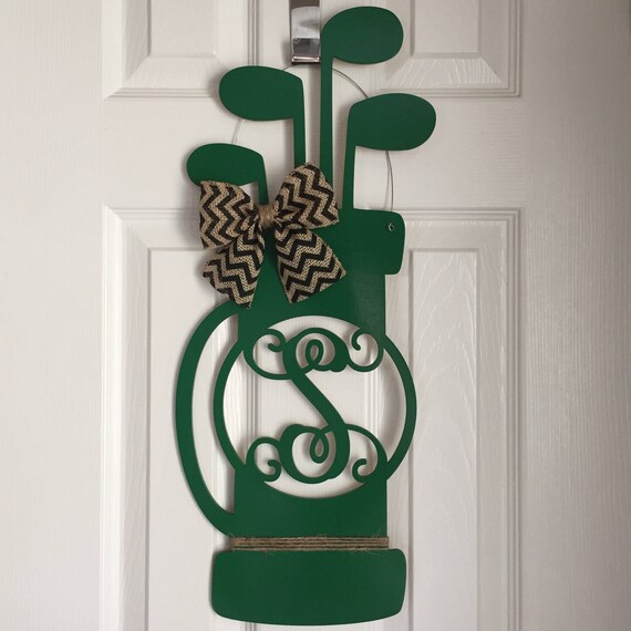 Monogram Golf Bag Door Hanger Father's Day Door Hanger Etsy