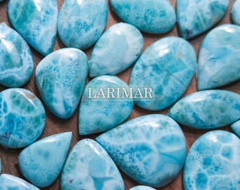 Larimar Cabochons, Larimar gemstone, Blue cabochon, Jewelry materials, Oval, Round, Teardrop, Healing stone, AAA++ Top Quality Cabochon boho