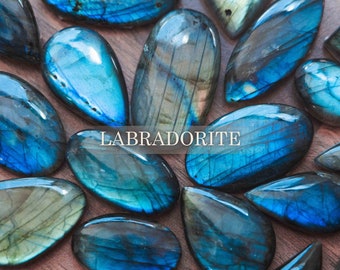 Labradorite natural stone, Labradorite cabochon, Custom Labradorite, Blue natural stone, Macrame stone, Healing stone, Healing crystals, AAA