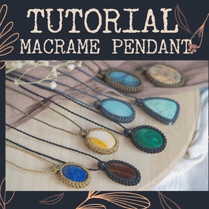 Tutorial Stone Wrapping, Make your macrame pendant, PDF tutorial, micromacrame guide, Instant Download, macrame amulet, tutorial pendant