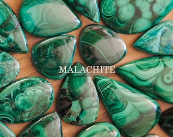 Malachite natural cabochon, Loose Gemstone, Green Malachite Crystal, Flat Back Malachite Cabochon, Green Malachite, Malachite Jewelry, Top