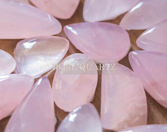 Rose quartz cabochon, Natural stone, Healing crystal, Macrame jewelry, AAA++, Bohemian jewel, Micromacrame materials