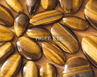 Tiger eye cabochon, AAA++ Top quality Tiger eye, DIY macramé jewelry, Oval Tiger eye, Healing stones, Boho jewelry, Making jewelry, Macrame