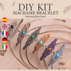 Zestaw DIY do makramy, zestaw do makramy z makramą, tutorial do makramy, do makramy, patrón joyería boho, regalo