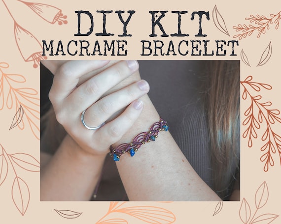 Spiritual jewelry bracelet, macrame stone bracelet DIY kit, tutorial macrame bracelet, DIY kit bracelet, bohemian jewelry, boho gift, gypsy