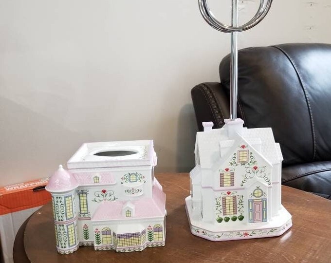 Lenox Village Tissue Box and Towel Holder - Etsy