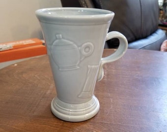 Fiesta Pedestal Latte Mug in the Color of Pearl Gray or Turquoise
