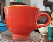 Vintage Fiesta Mango Red Ironstone C shaped handled Teacup