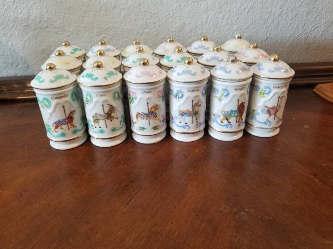 Full Set of Lenox Carousel Spice Jars 24 Jars Etsy