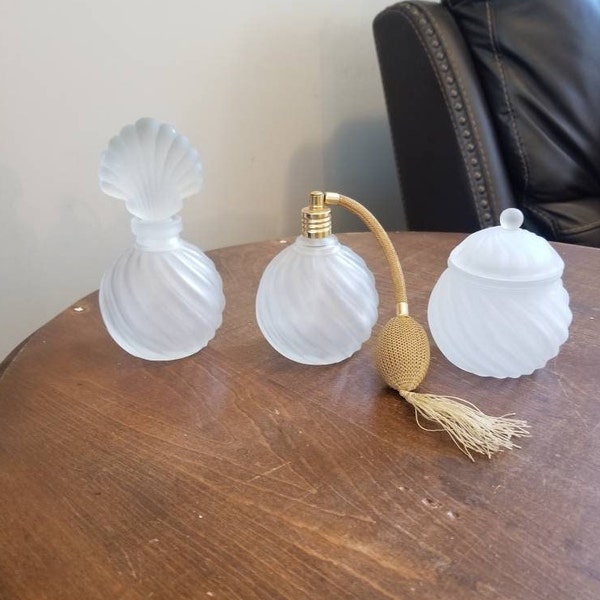 Glass Dresser Set Etsy