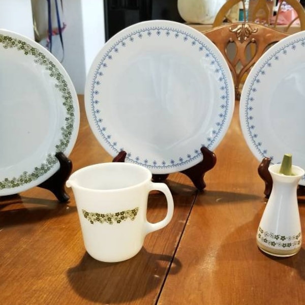 Corelle Salad Plates, Shaker and Pyrex Creamer in Spring Blossom