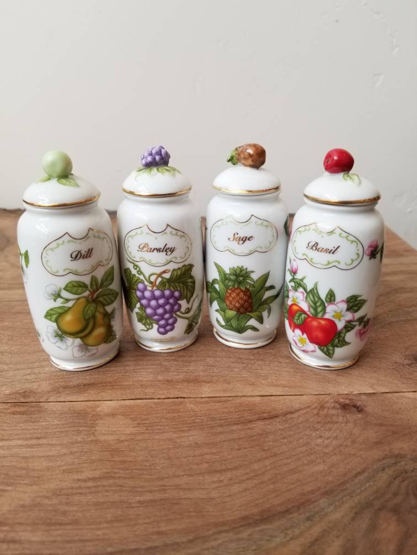 Vintage Lenox Orchard Spice Jars Choice Etsy