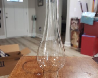 Clear Glass Chimney for smaller oil lamp with 1 5/8 inch fitter