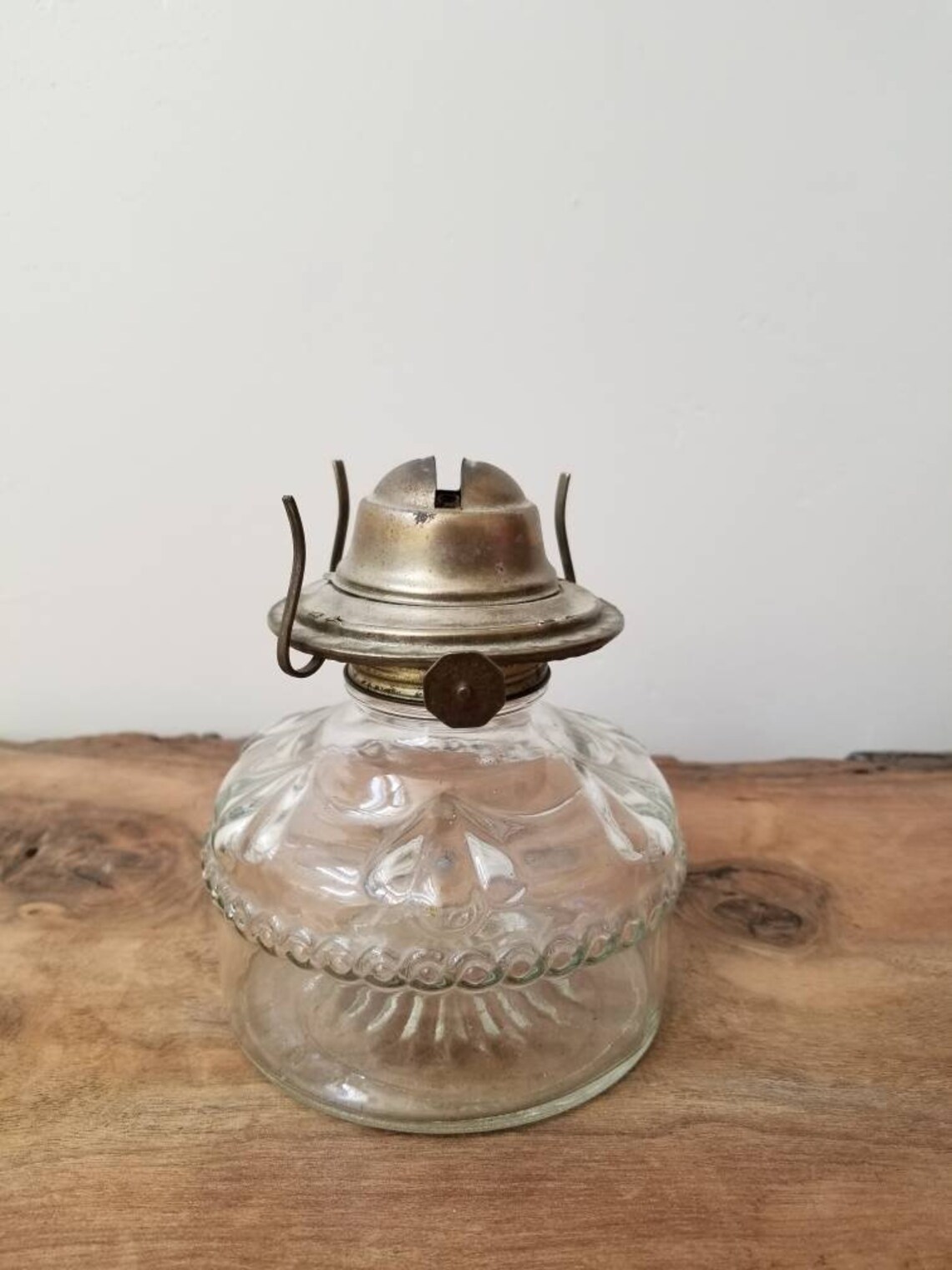 Vintage Clear Glass Oil Lamp Marked Eagle Made in the USA Etsy