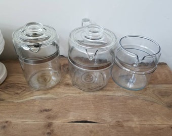 Variety of Pyrex Glass Coffee Pot pieces - USED Read Description