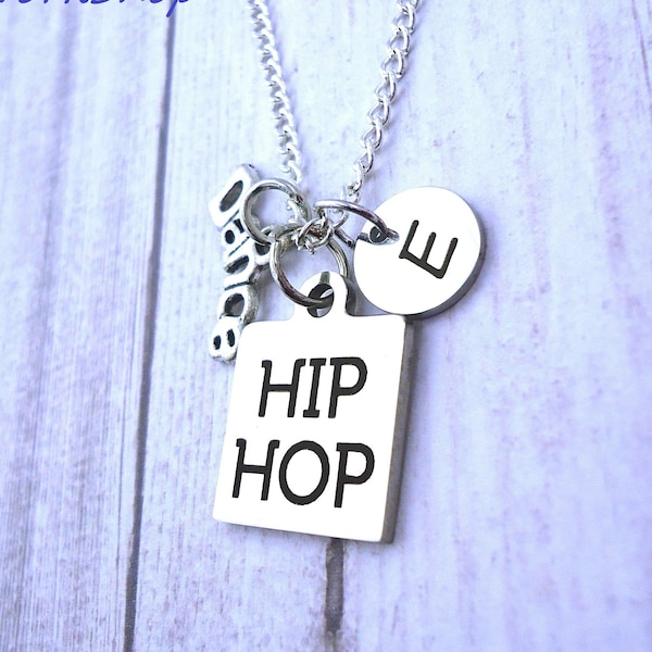 Initial Hip Hop Dance Chain Necklace - Dance Necklace, Hip Hop Dance, Hip Hop Lovers,Hip Hop Dancer, Dance Performance, Dance Recital