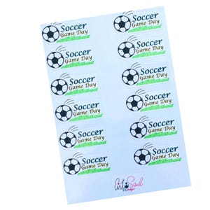 Soccer Game Reminder Stickers, Soccer Planner Stickers, Soccer Ball Sport Stickers, Life Planner Sticker Sheet