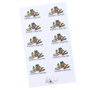 Farmers Market Planner Sticker, Grocery Reminder Stickers, Farmers Market Sticker Sheet