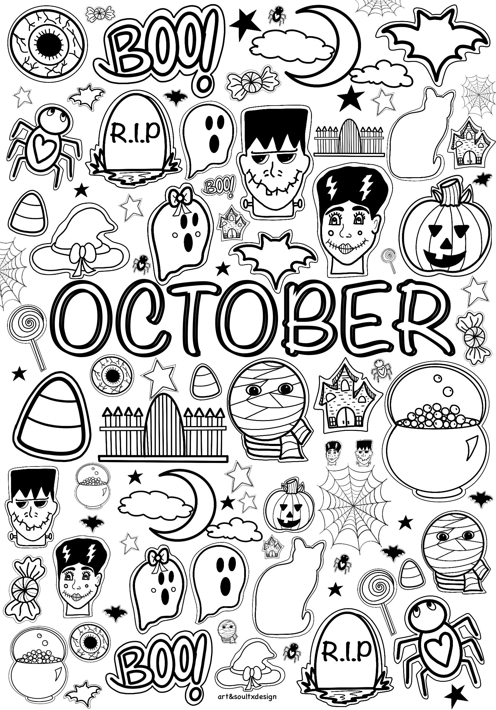 Oktobermonat: Farbenfrohe Ausmalbilder für Groß und Klein! (October Month: Colorful Coloring Pages for All Ages!)