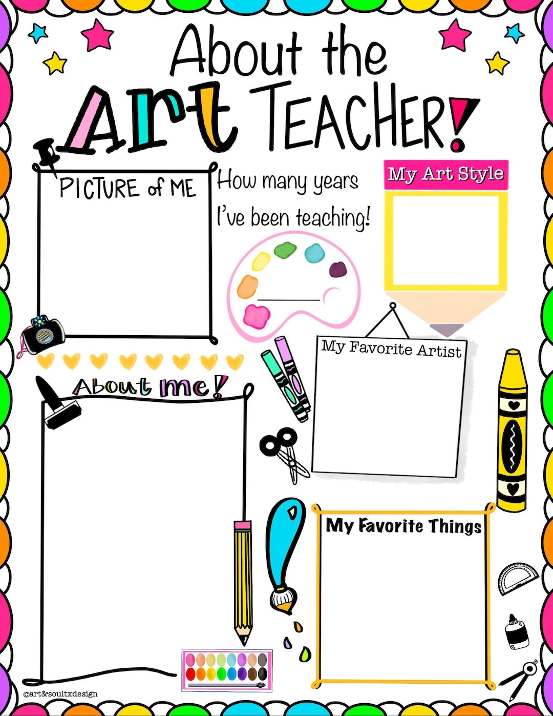 About the Art Teacher Printable, Classroom Organization, Back to School ...
