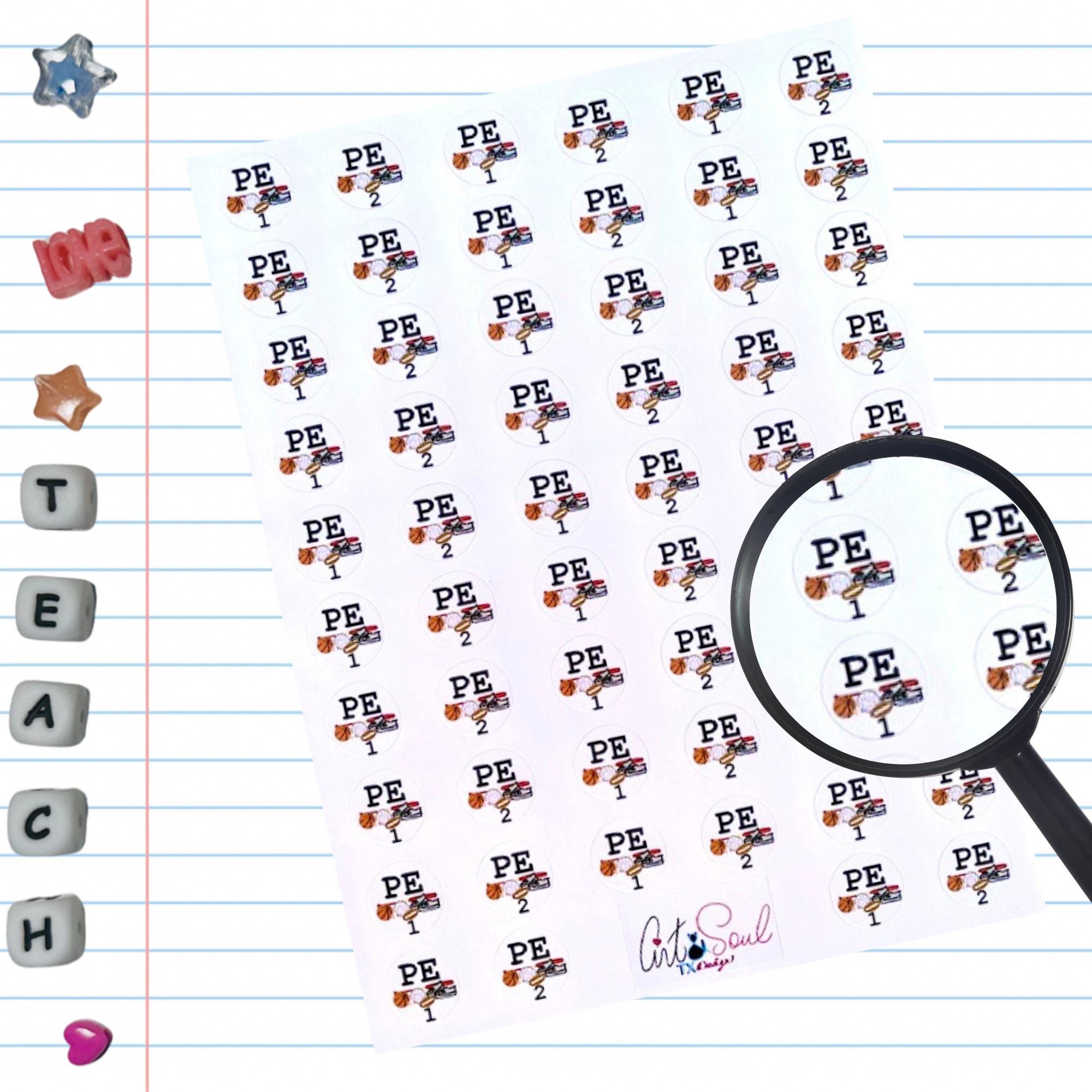 P.E. Rotation Schedule, P.E. Class Stickers, Teacher Planner Sticker ...