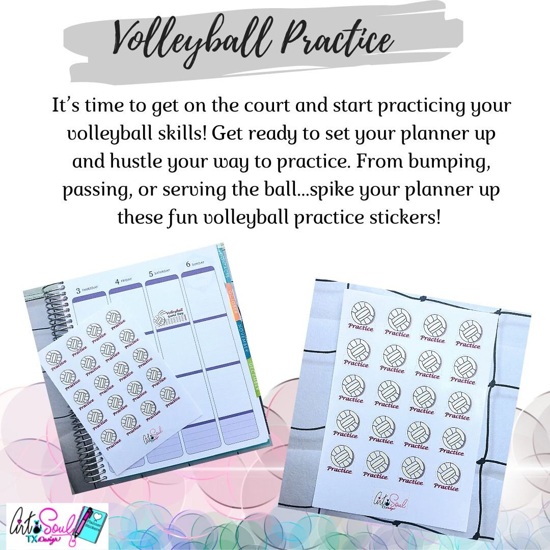 Volleyball Practice Planner Stickers Volleyball Reminder - Etsy