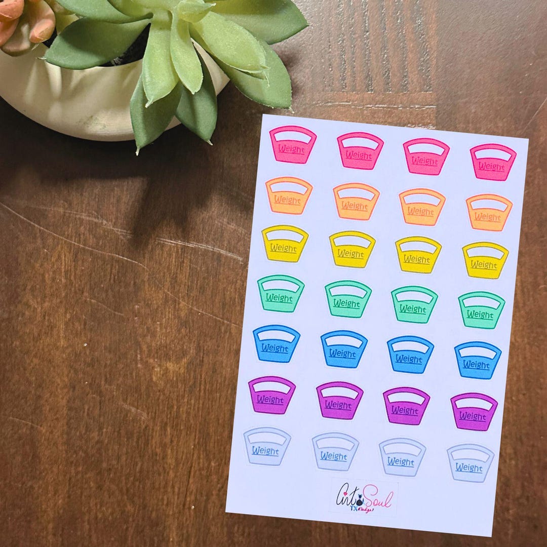 Weight Loaded Stickers Weight Loss Planner Stickers: Scale Tracker, Fitness Journal (28 Ct) - Etsy