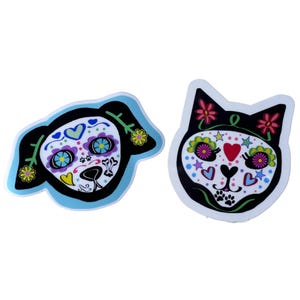 Sugar Skull Cat/Dog Laptop Vinyl Waterproof Sticker