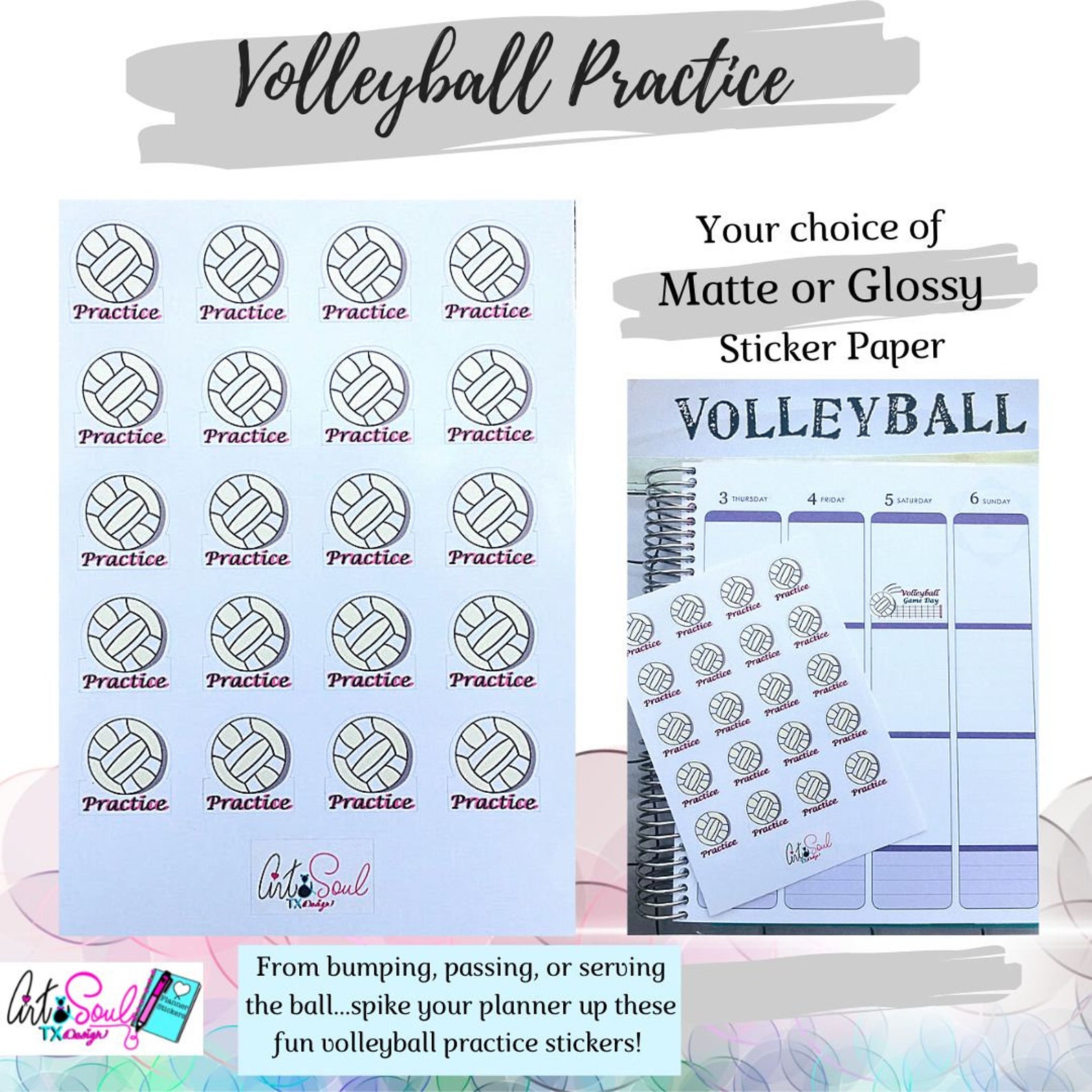 Volleyball Practice Planner Stickers Volleyball Reminder - Etsy