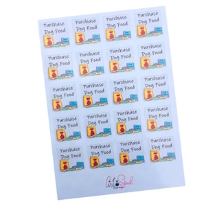 Dog Care Planner Stickers, Dog Food Planner Accessories, Pet Stickers, Life Planner Sticker Sheet
