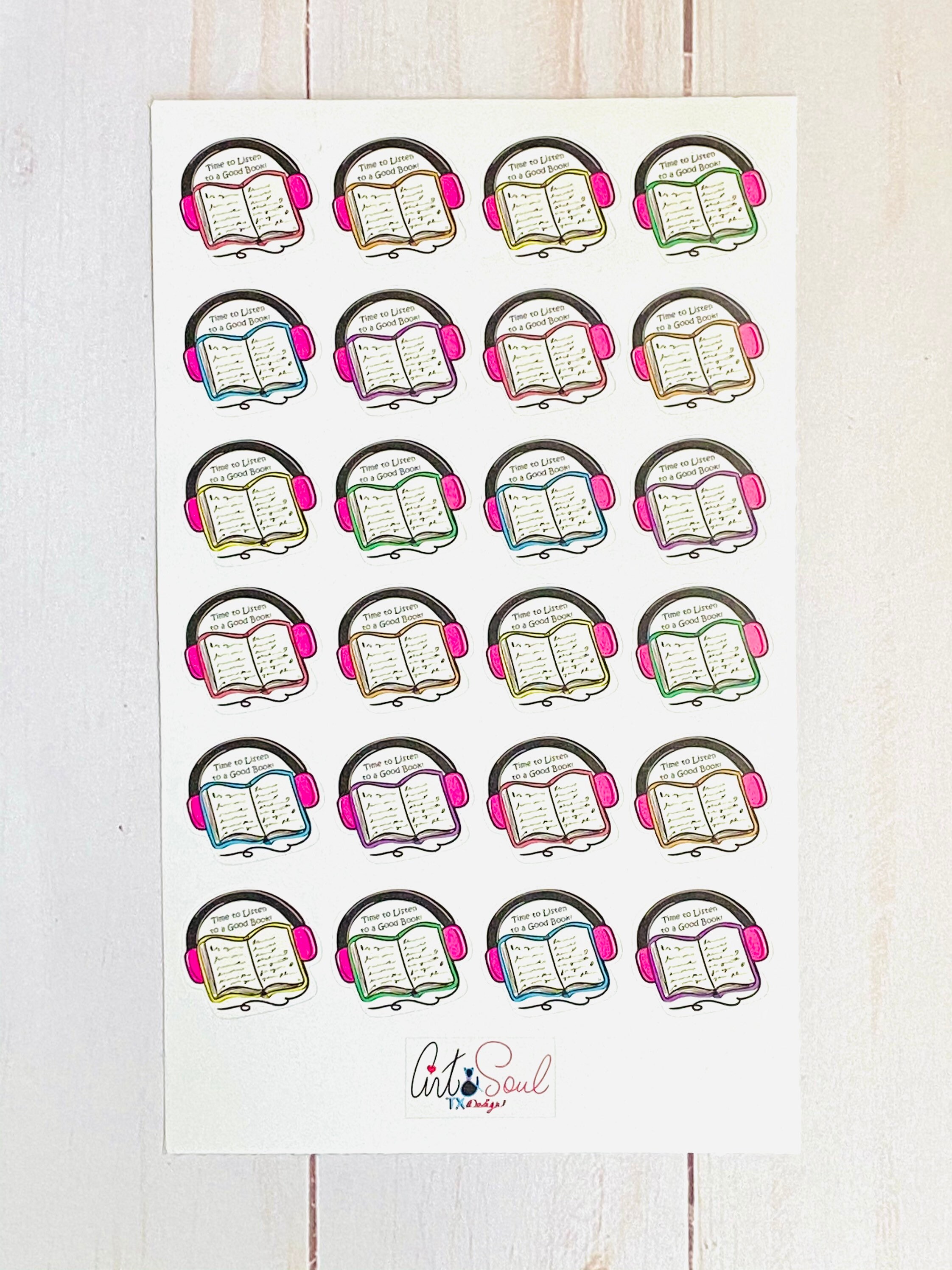 Listen to a Book Time Stickers Audiobook Lover Stickers Book - Etsy