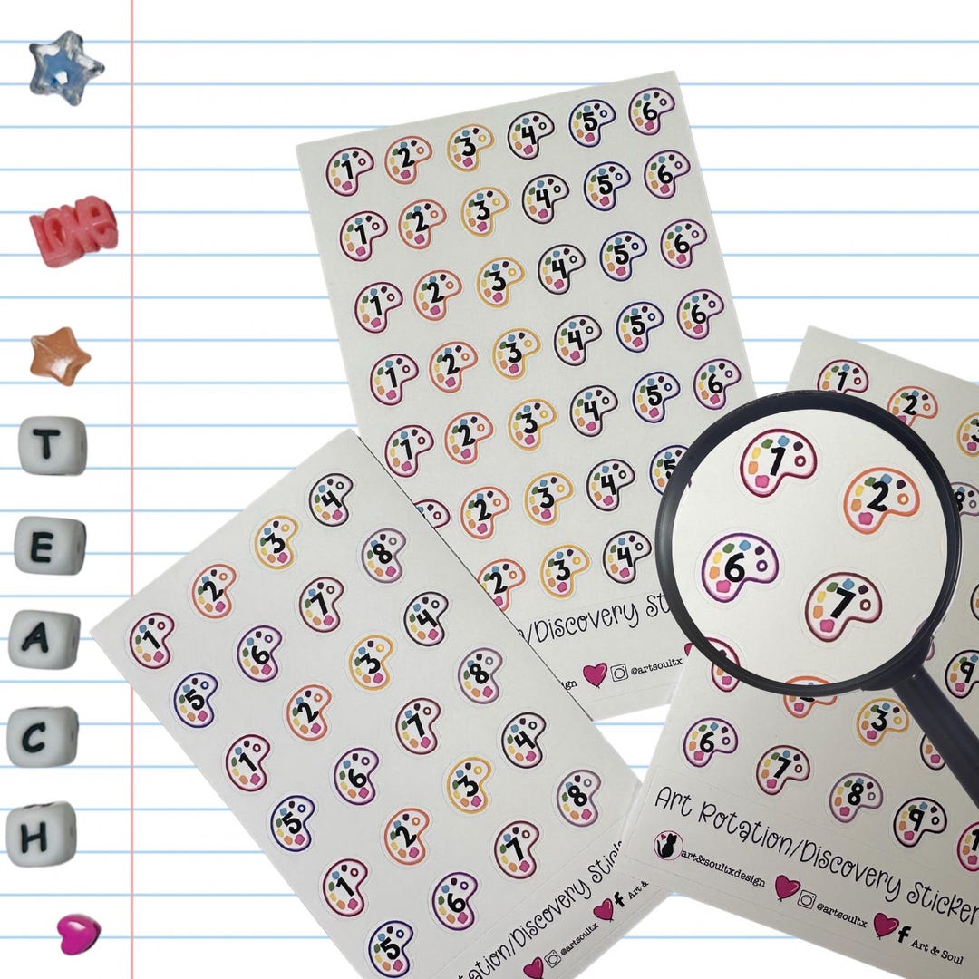 Art Teacher Planner Stickers: Hand-drawn Art Rotation Tracker - Etsy