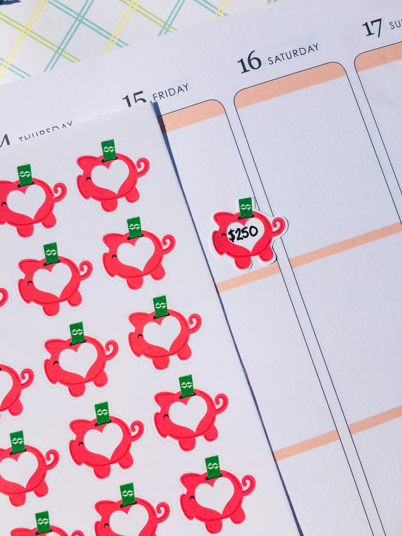 Piggy Bank Planner Stickers Savings Tracker Budget Planner | Etsy